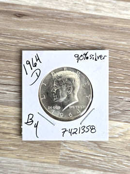 Coin Kennedy 1964 Half Dollar 90% Silver - Brilliant Uncirculated (BU)