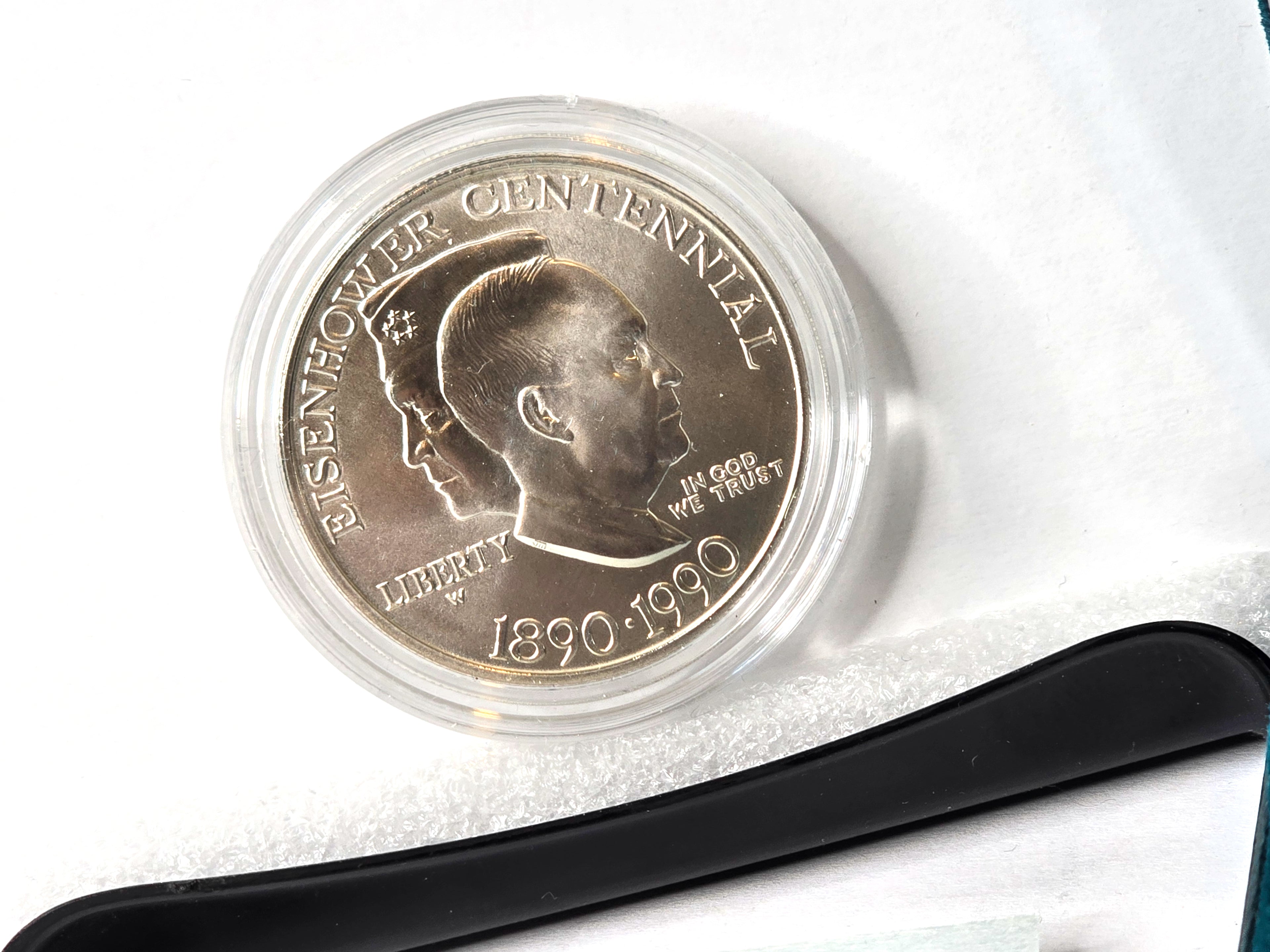 Coin Silver Eisenhower Centennial West Point Mint 1990