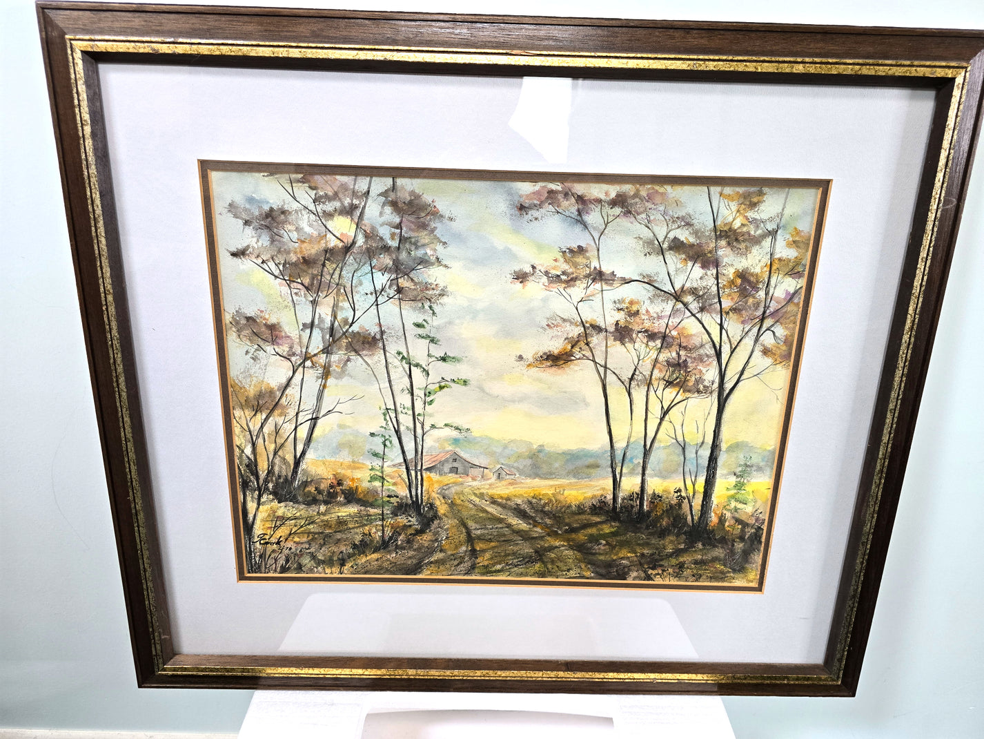 Country Road Vintage Painting Original Art Decor