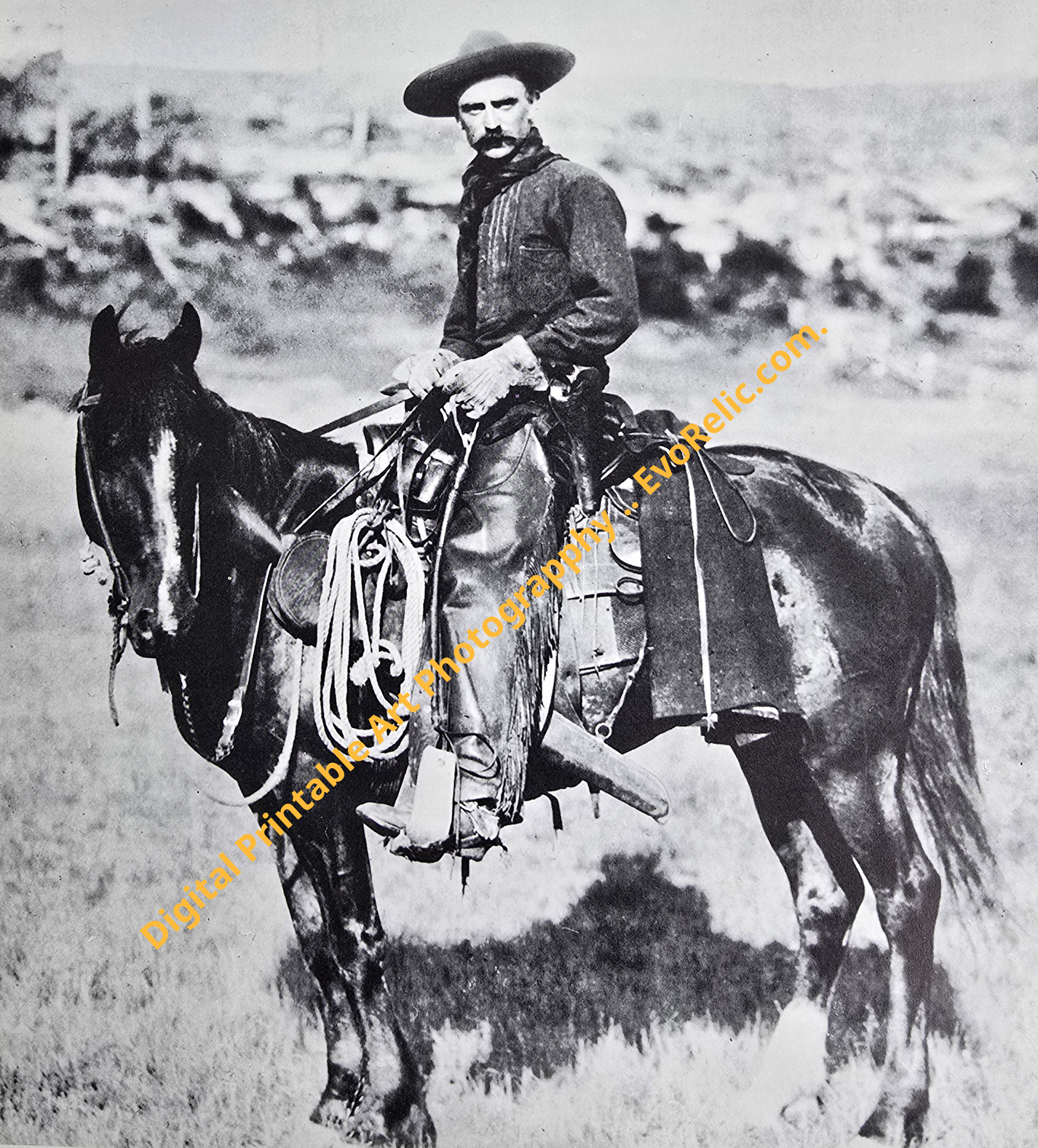 The Iron Will – Authentic 1880 Montana Trail Boss Vintage Western Digital Art Print High-Res Americana Wall Decor