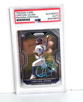 Cristian Javier Autograph Baseball Card 2021 Panini Prizm No. 249 PSA Certified