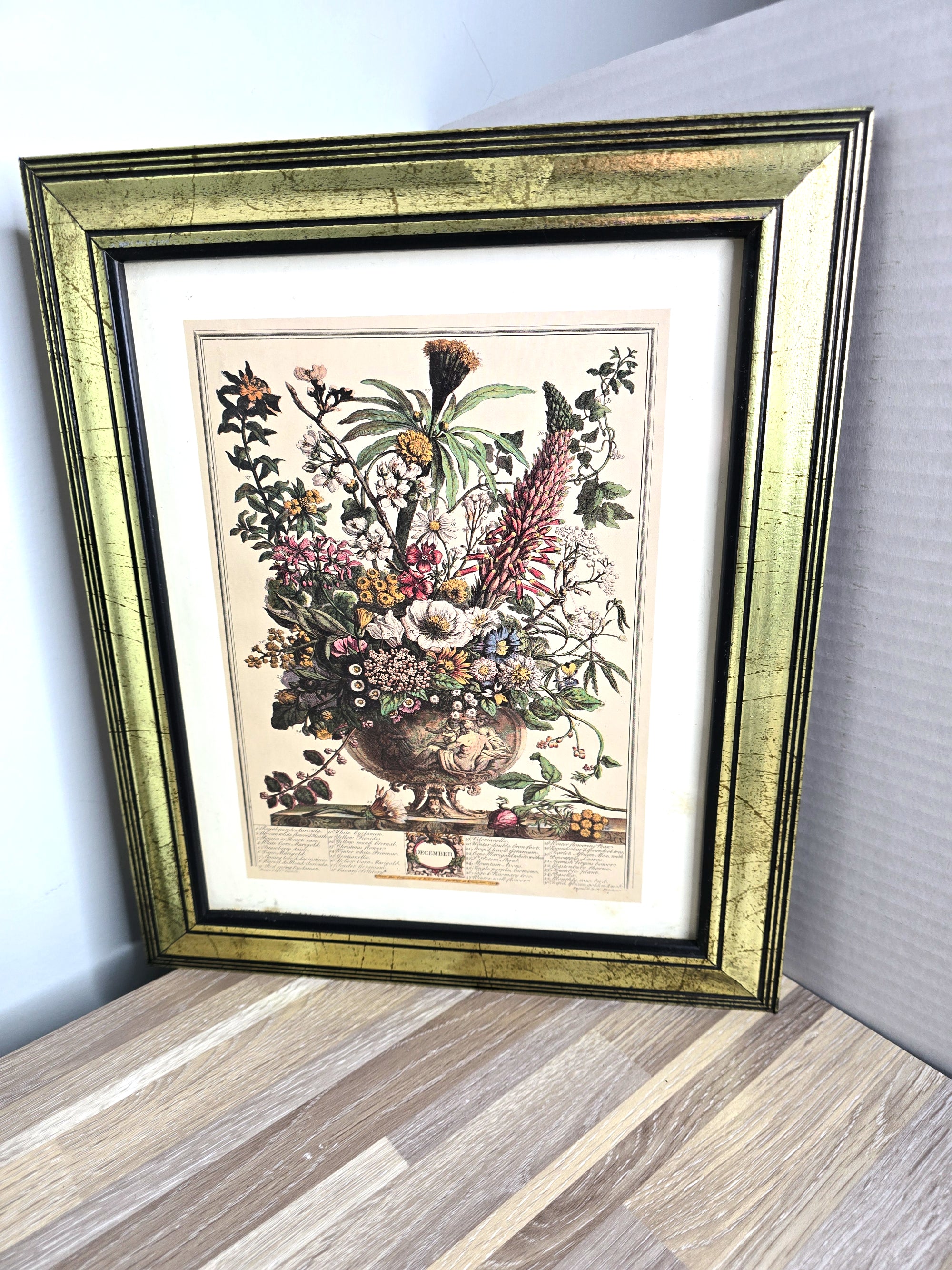 December Flowers Wall Hanging Decor Framed