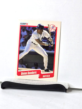 Deion Sanders MLB Baseball Card New York Yankees 1990 Fleer No. 454