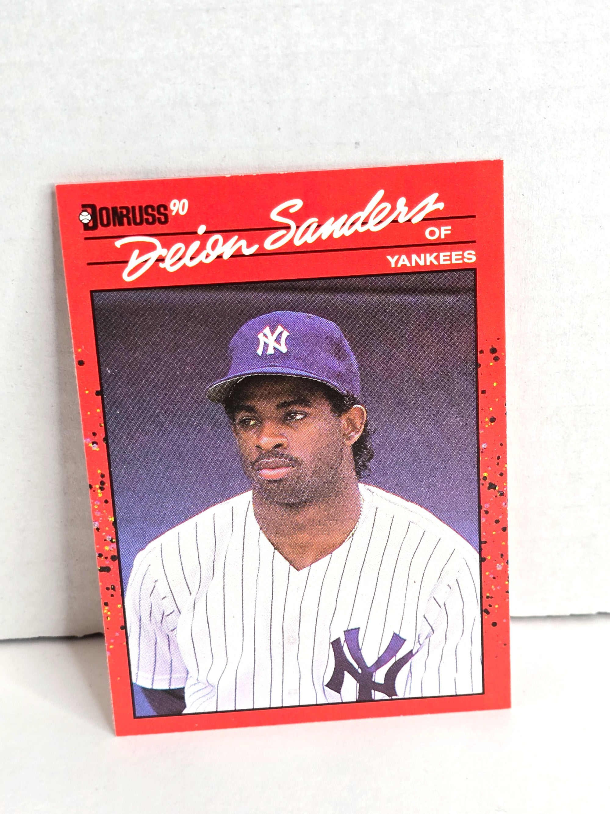Deion Sanders Yankees Baseball Card 1989 Leaf No. 427