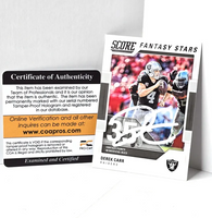 Derek Carr Autograph Football Card 2017 Panini