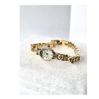 Elgin Watch Vintage Gold Plated with Crystals Pearl Dial