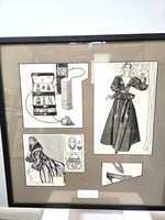 Fashion Montage Art Ink Wash Illustration