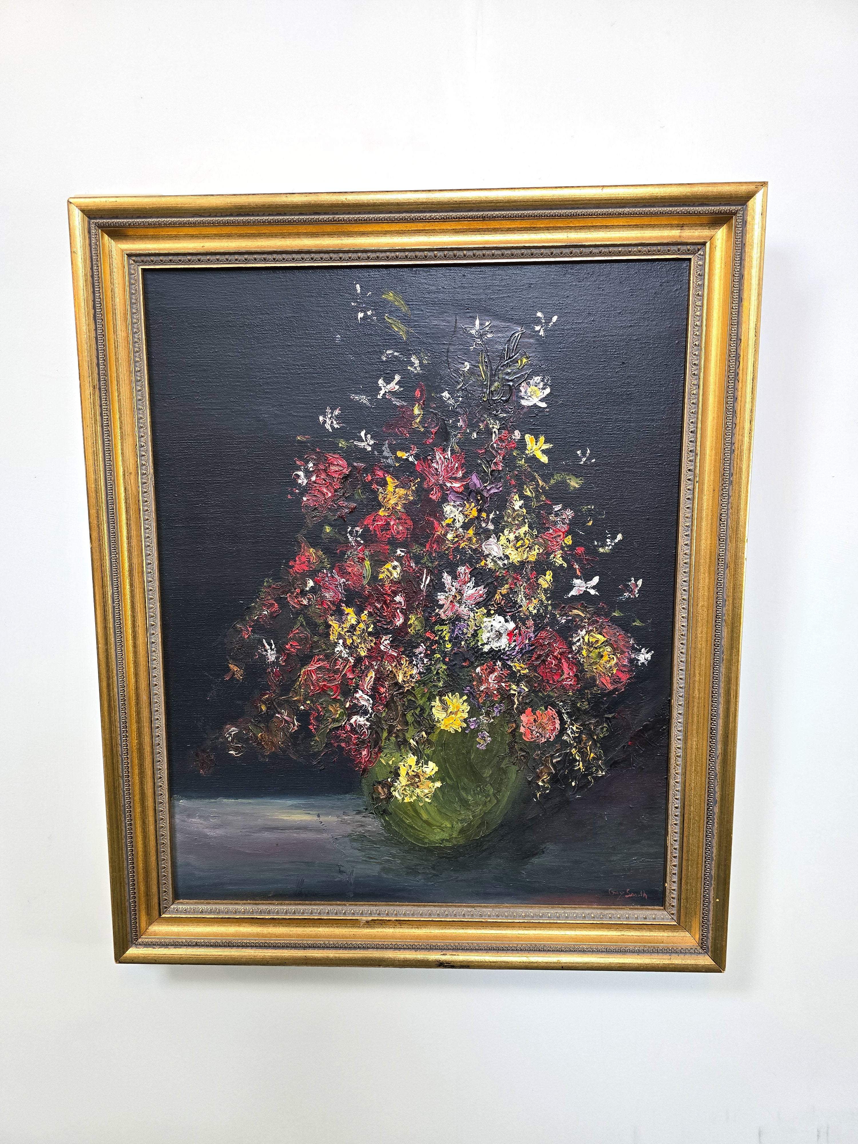 Fine Art Floral Oil Painting Original Signed by Artist Gay Smith
