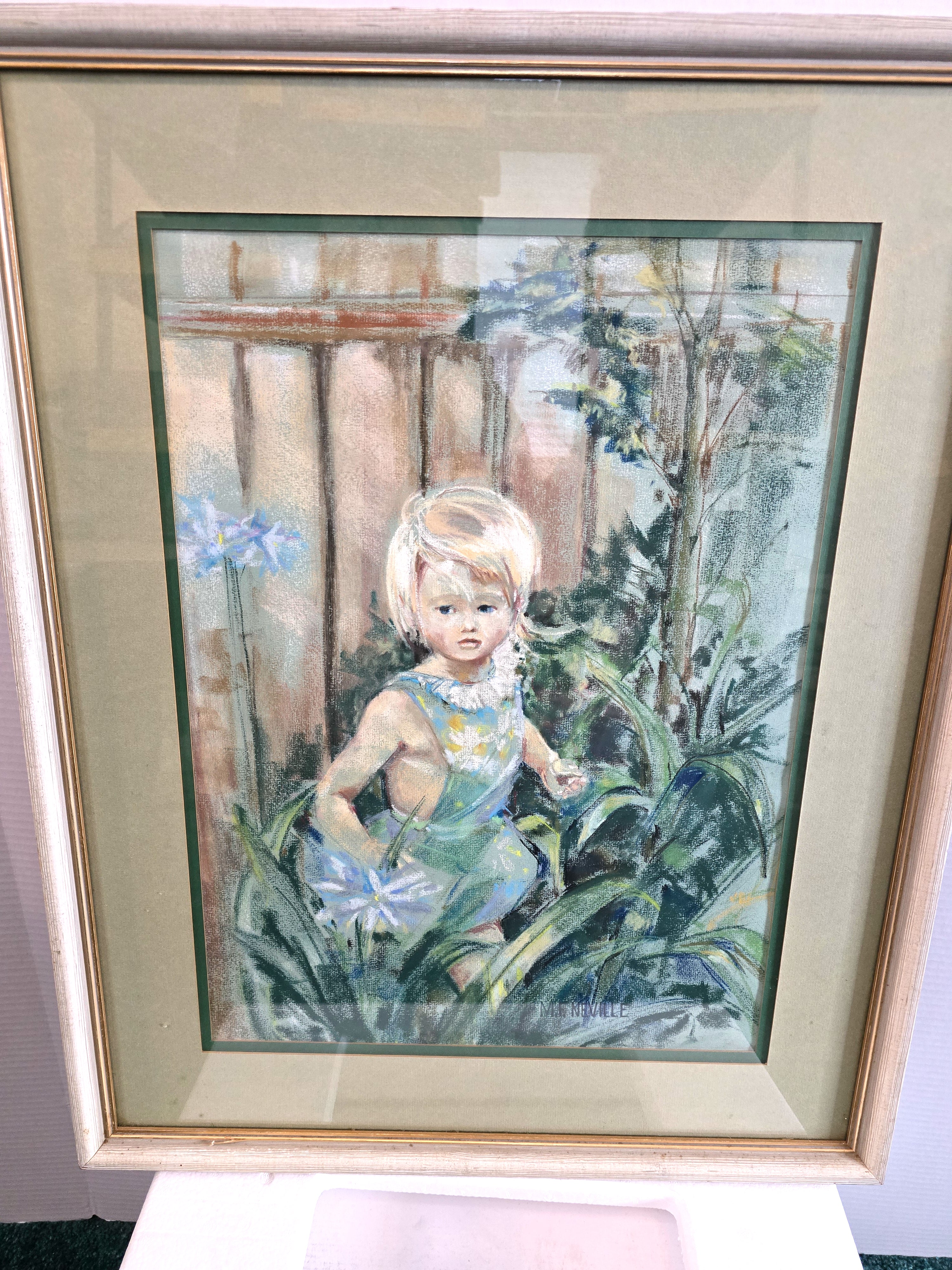 I'll Pick You A Flower Original Art Painting Signed