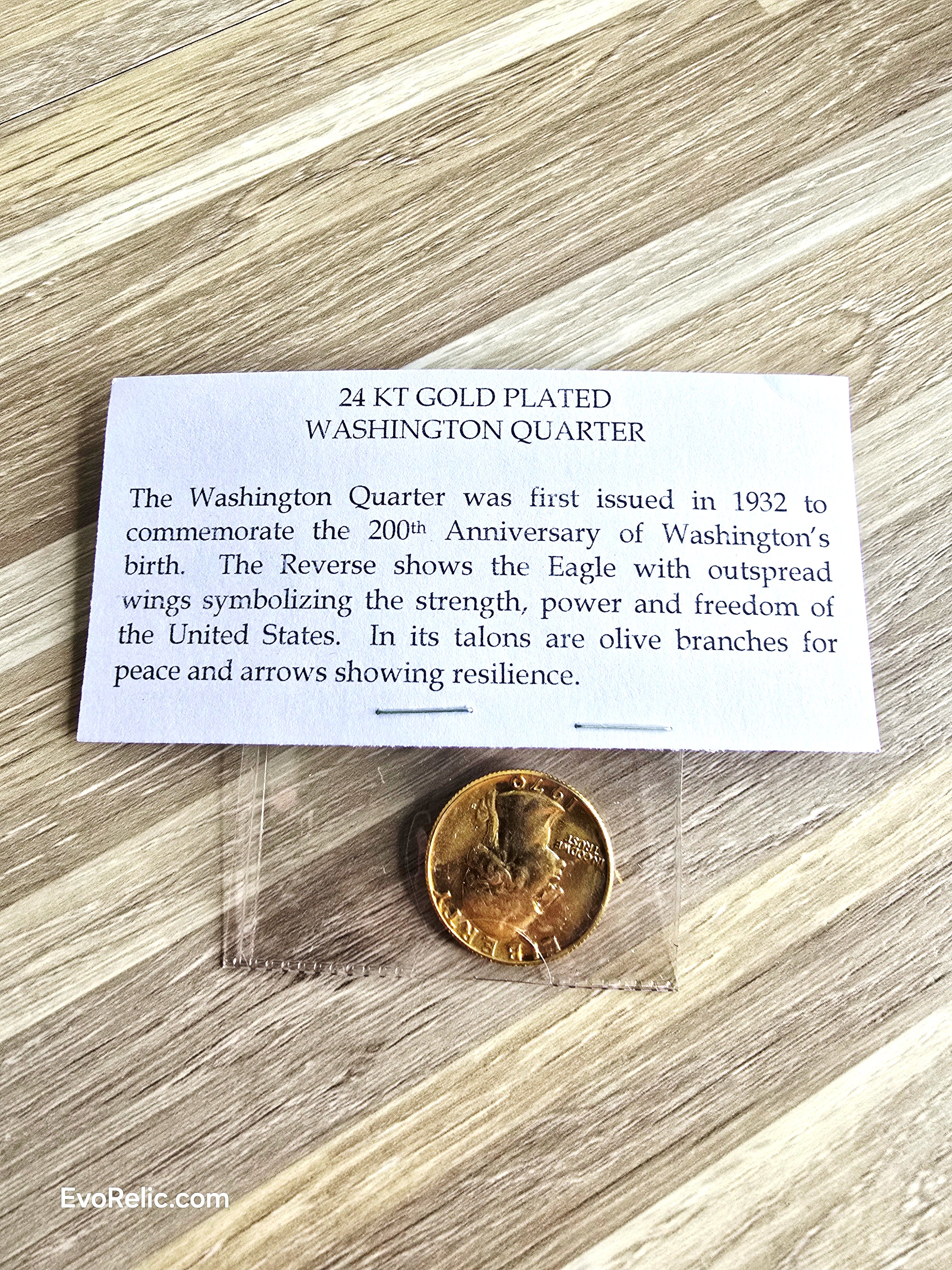 Gold Washington Quarter 1970 Reverse Eagle