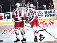 Gretzky Messier Signed NHL Photo New York Rangers - Authenticated COA