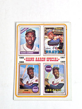 Hank Aaron Braves Baseball Card 1974 Topps No. 5