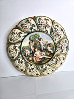 Italian Art Capodimonte Hand Painted Plate with 18k Gold Trim