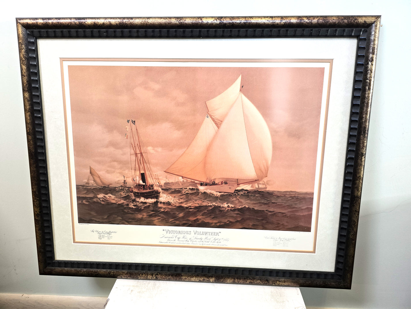 JOHN G. TYLER “Victorious Volunteer” L. Prang &amp; Co 1887 Chromolitho Gold Frame