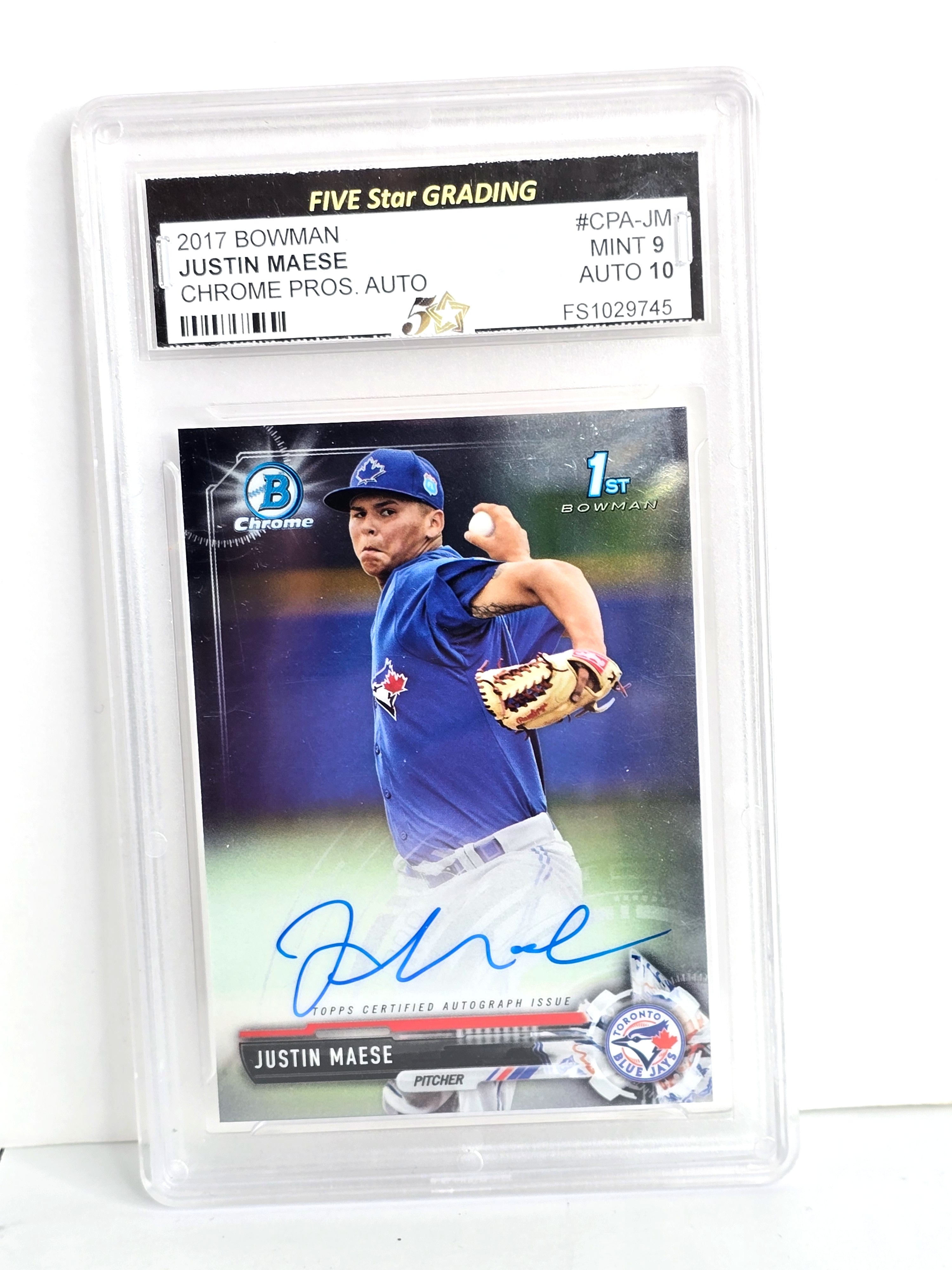 Justin Maese Signed Autograph Baseball Card 2017 Topps No. CPA-JM