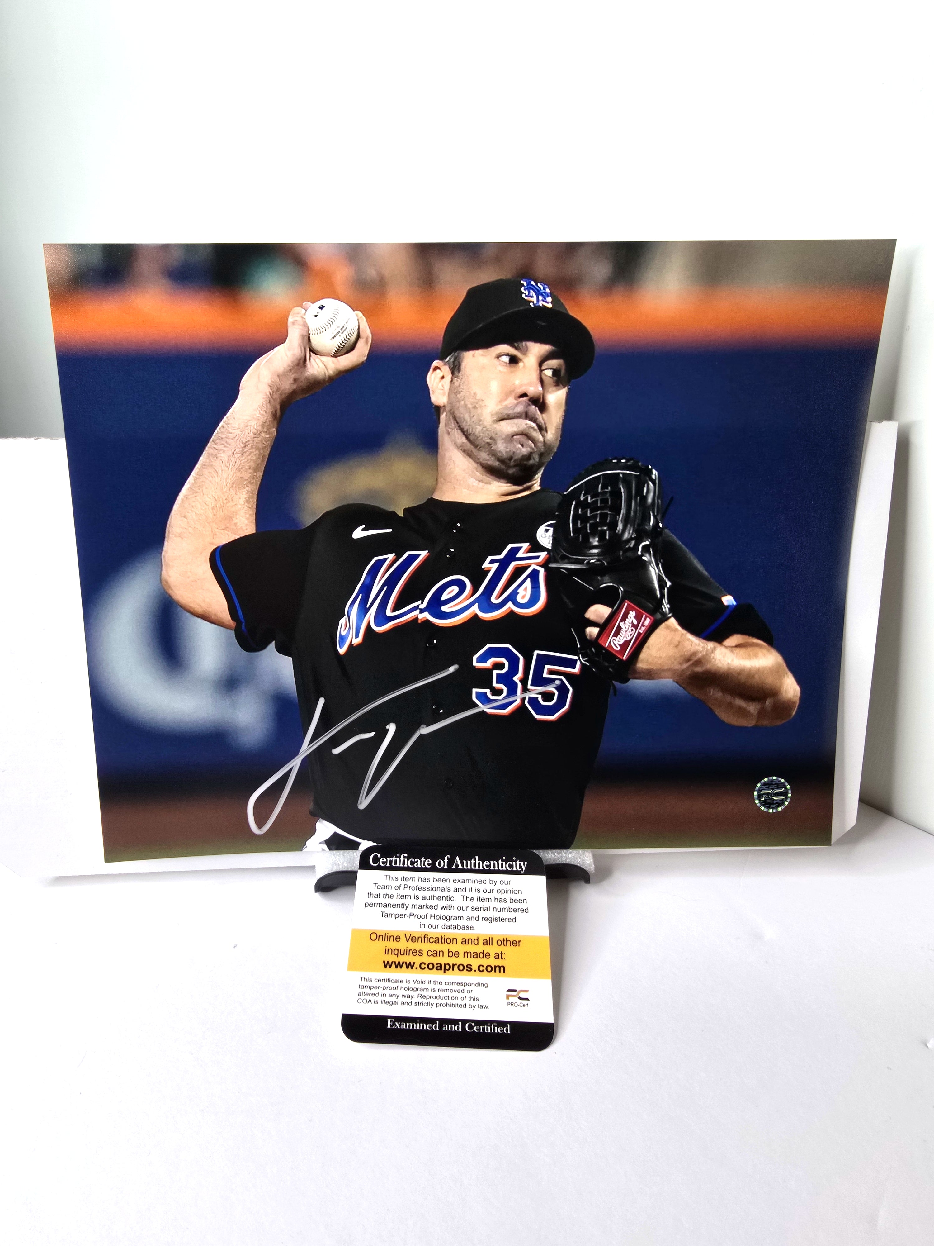 Justin Verlander Autographed Mets Baseball Photo