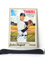 Justus Sheffield Autographed Yankees Baseball Card 2019 Topps No. ROA-JS