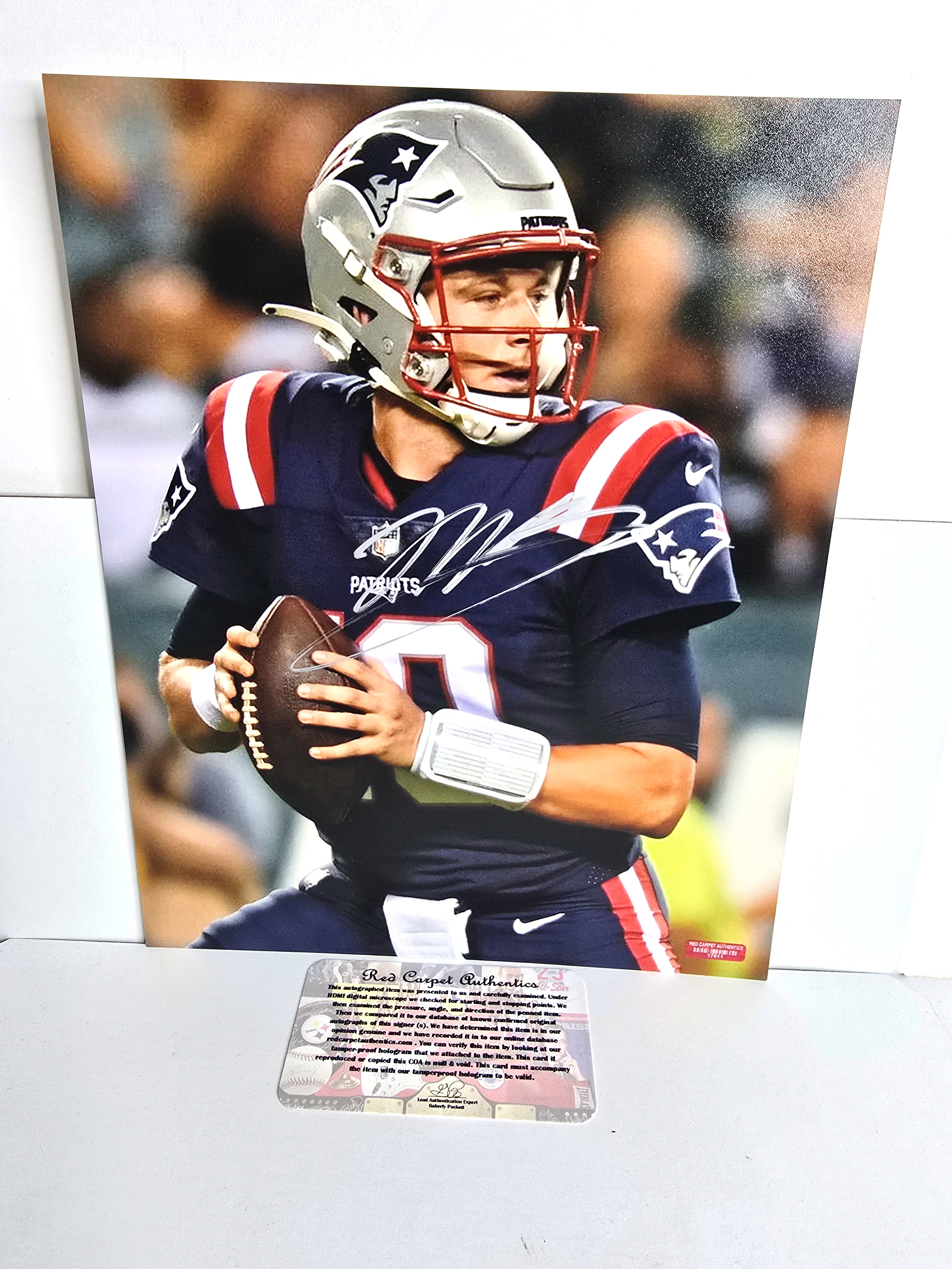 Mac Jones Autograph NFL Football Photo