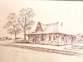 Old Mentor Depot in Ohio Signed by Artist, Sue Chaffee