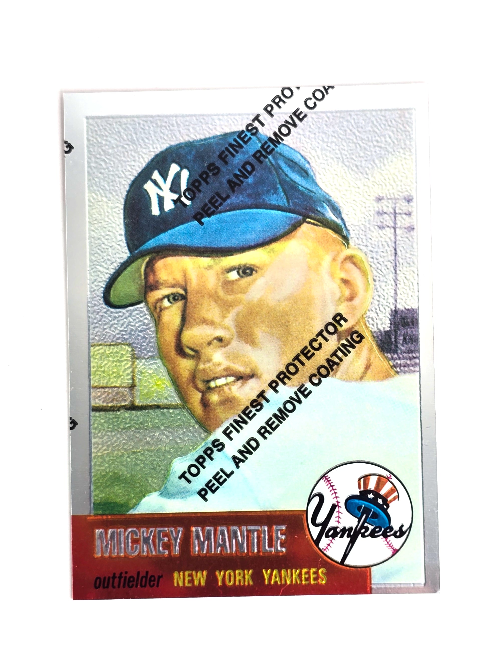 Mickey Mantle Baseball Card 1996 Topps No. 82 Commemorative with Protector Peel