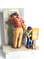 Norman Rockwell Sculpture Closed for Business Gone Fishing