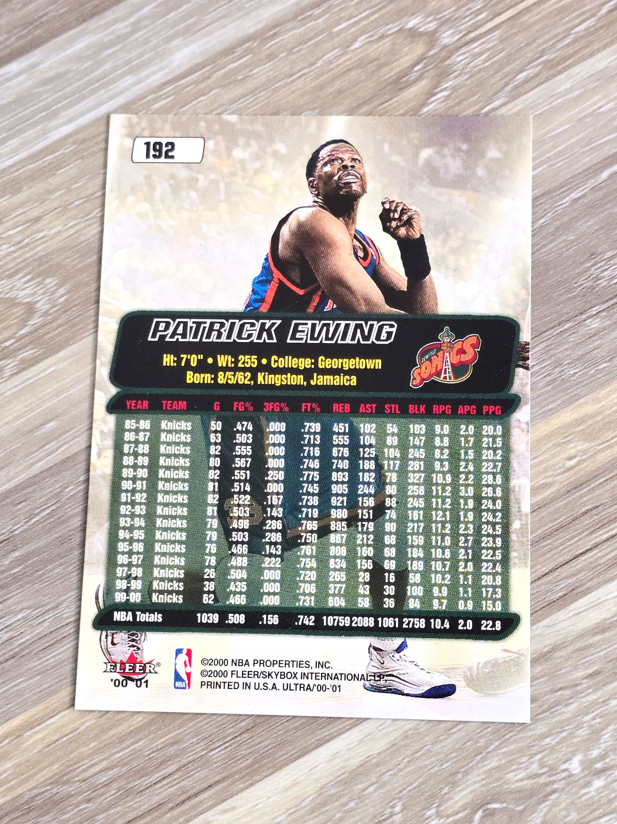 Patrick Ewing Basketball Card 2000 Fleer No. 192