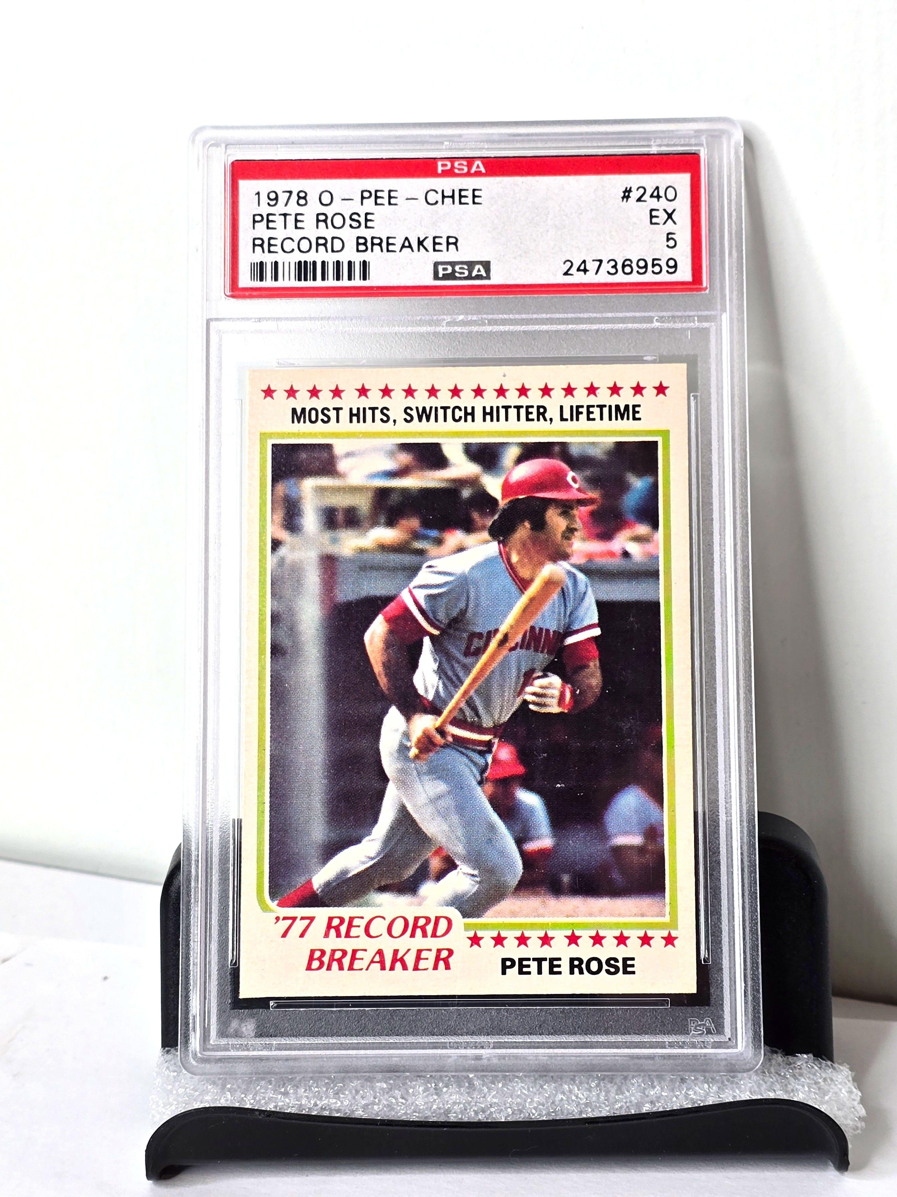Pete Rose Baseball Card 1978 O-Pee-Chee No. 240 PSA Graded Excellent