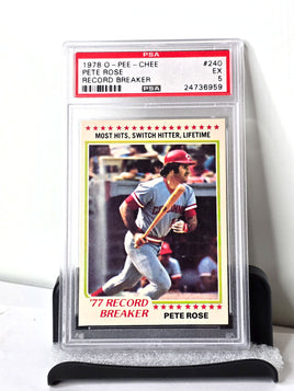 Pete Rose Baseball Card 1978 O-Pee-Chee No. 240 PSA Graded Excellent