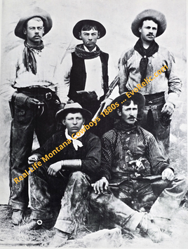 Real Life Montana Cowboys 1880s - Rare Historical Photo of Armed Cattlemen - High Resolution Printable Antique Photography