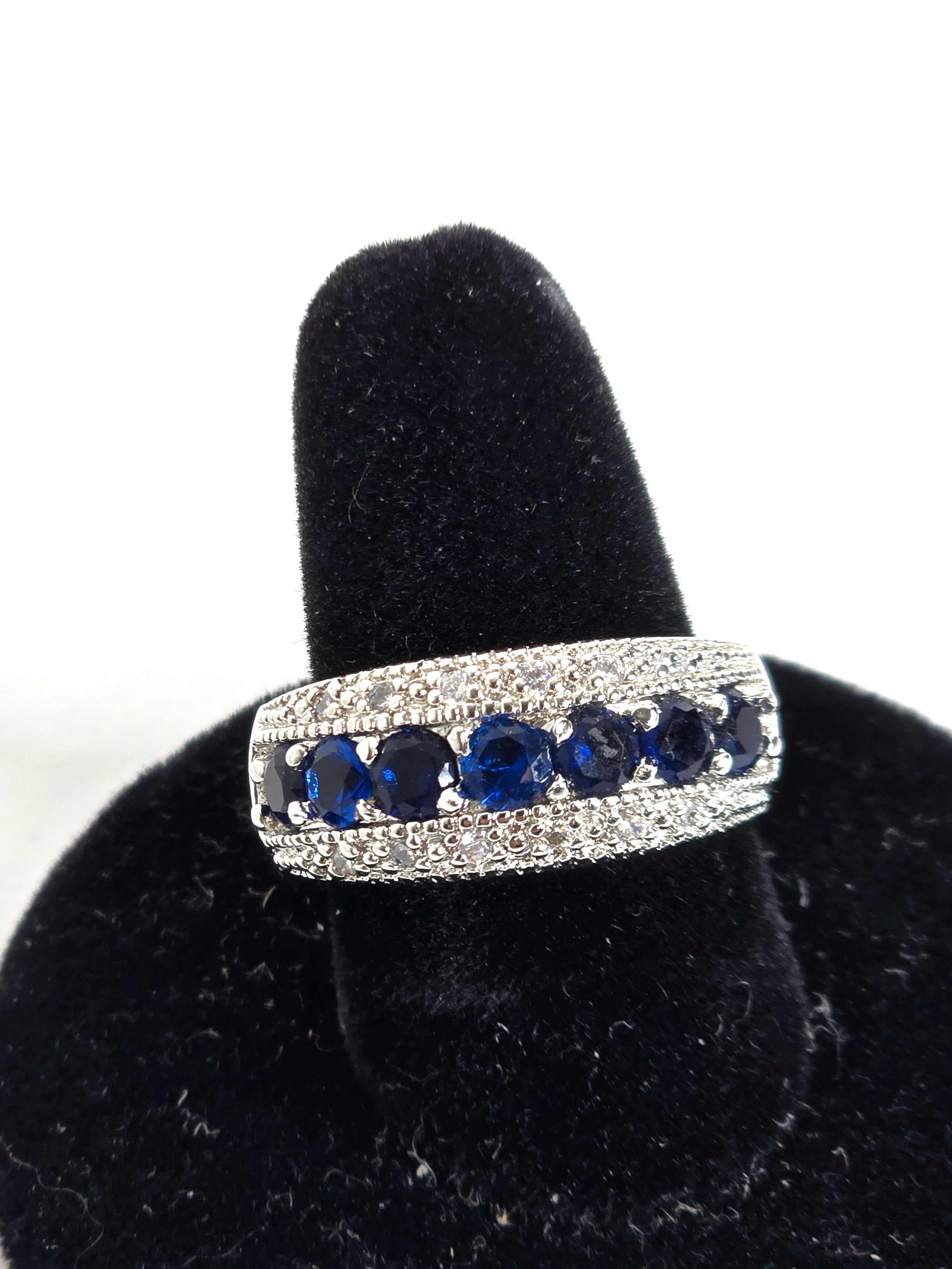 Sapphire Sterling Silver Ring Size 7.5