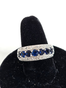 Sapphire Sterling Silver Ring Size 7.5