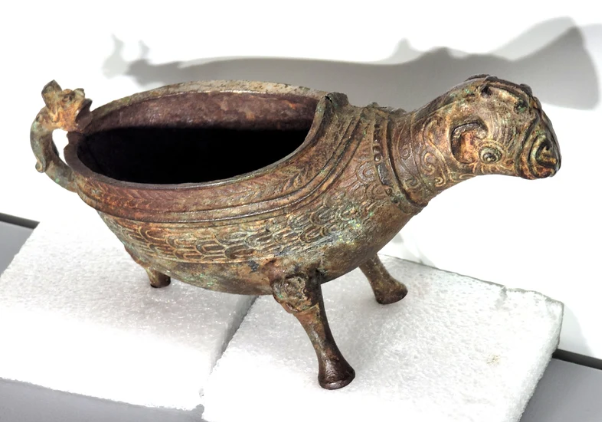 Antique Chinese Incense Burner Cast Iron Ram - Very Rare