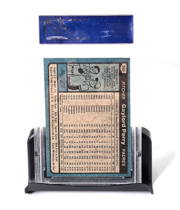 Gaylord Perry Baseball Card 1980 Topps Padres PSA Mint Grade