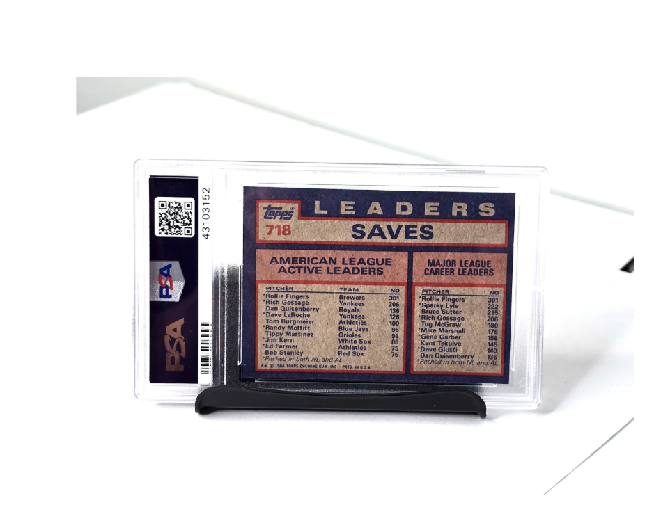 Topps Baseball Save Leaders Card 1984 Gossage Fingers Quisenberry
