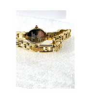 Elgin Watch Vintage Gold Plated with Crystals Pearl Dial