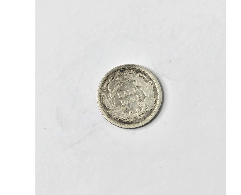 1871 Seated Liberty Half Dime 90% Silver - Rare