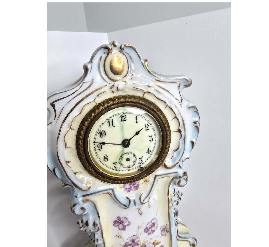 1890s Antique German Rudolstadt Porcelain Clock