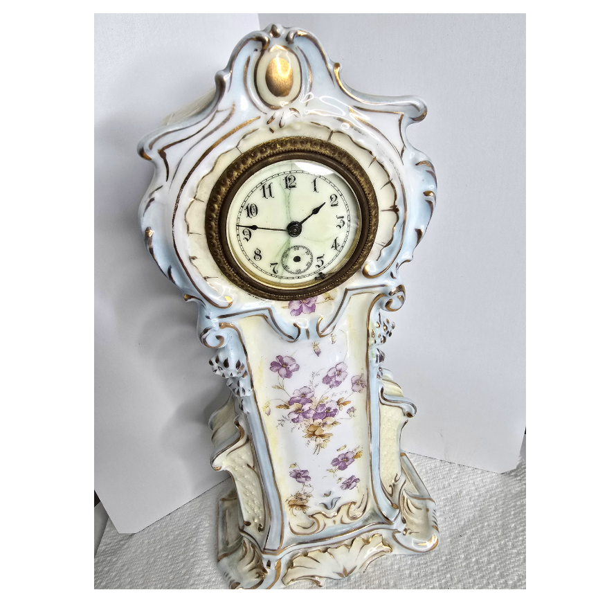 1890s Antique German Rudolstadt Porcelain Clock