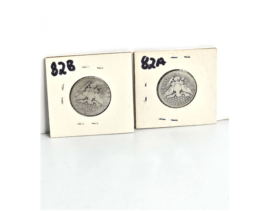 1915-D Silver Coins Barber Quarter - Set of Two Coins