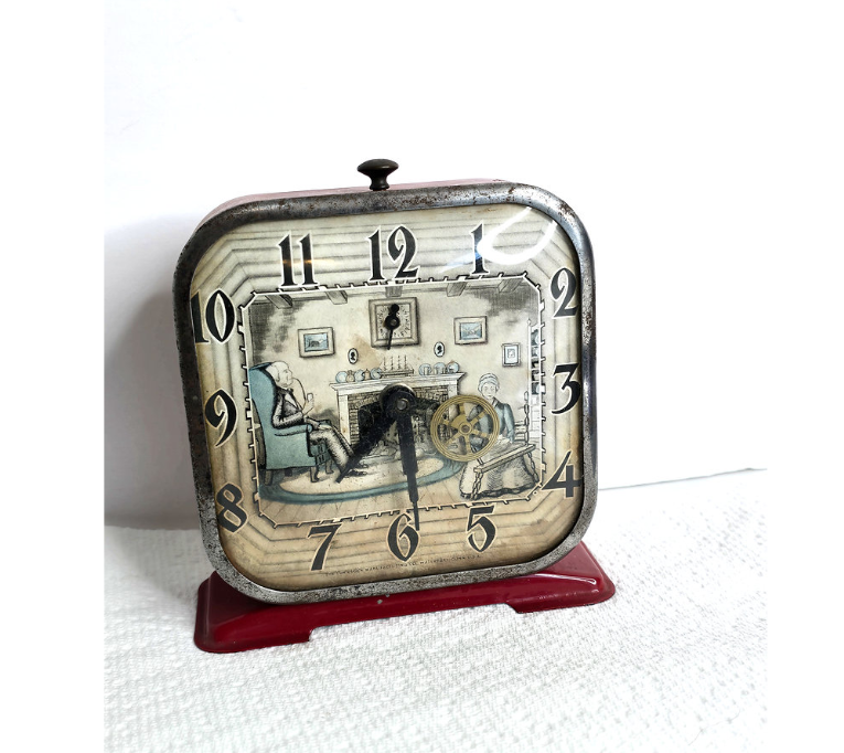 1940s Lux Spinning Wheel Alarm Clock