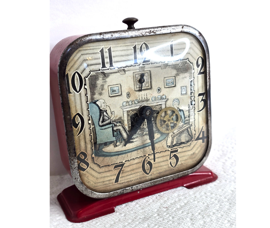 1940s Lux Spinning Wheel Alarm Clock