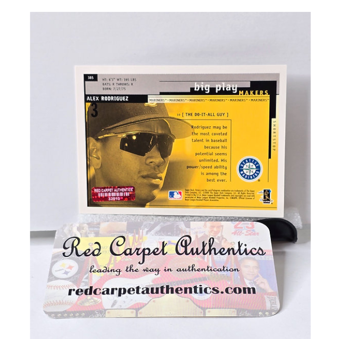 Alex Rodriguez Autograph Baseball Card Mariners 2000 Upper Deck No. 385