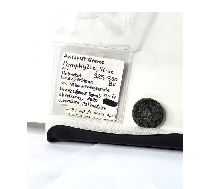 Ancient Greece Coin 325 - 300 BC Pamphylia Helmeted Head of Athens - Very Rare