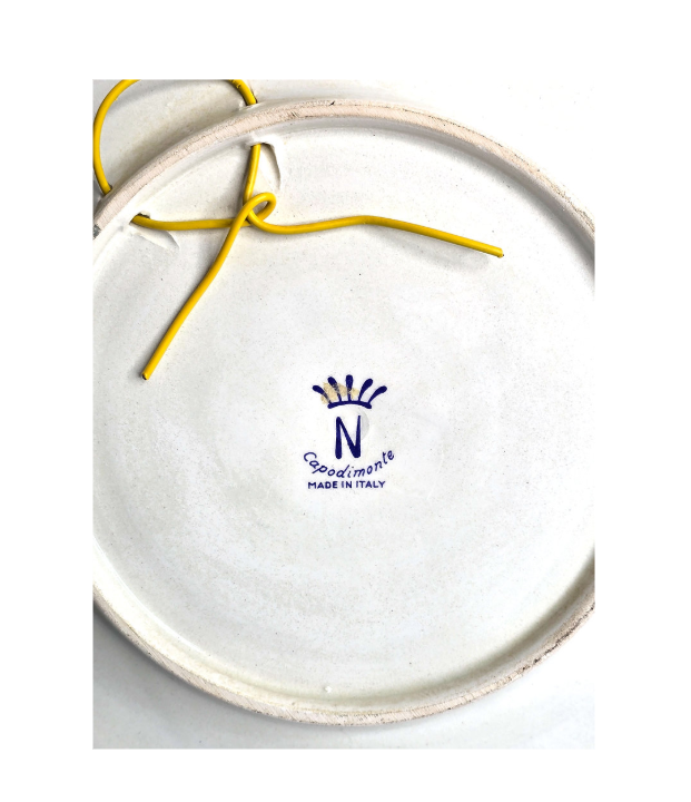 Art Capodimonte Italian Hand Painted Plate with 18k Gold Trim