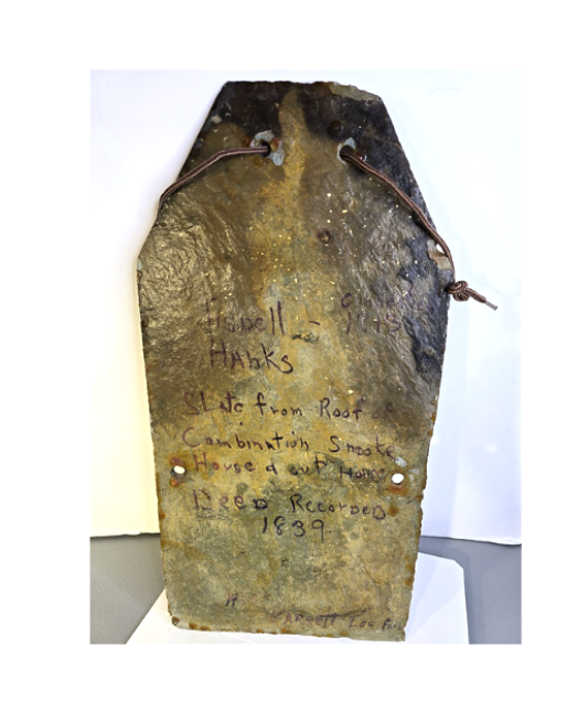 Antique Folk Art 1839 Smokehouse Slate Historical Hand Painted