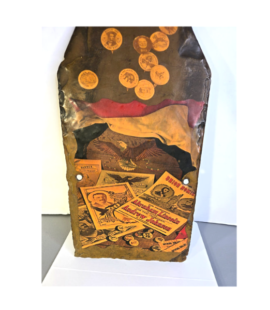 Antique Folk Art 1839 Smokehouse Slate Historical Hand Painted