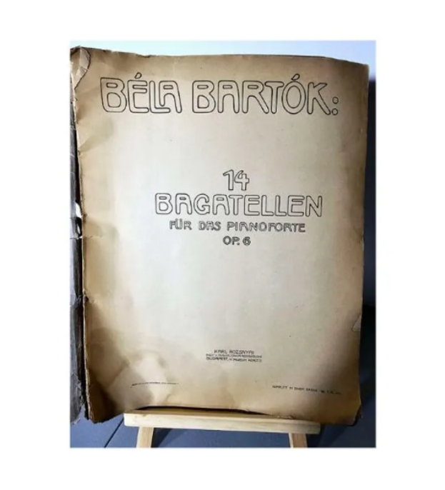 Bartok Bela Sheet Music 14 Zongoradarbia 1909 Opus 6 - Very Rare