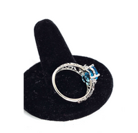 Blue Topaz Sterling Silver Ring Size 8