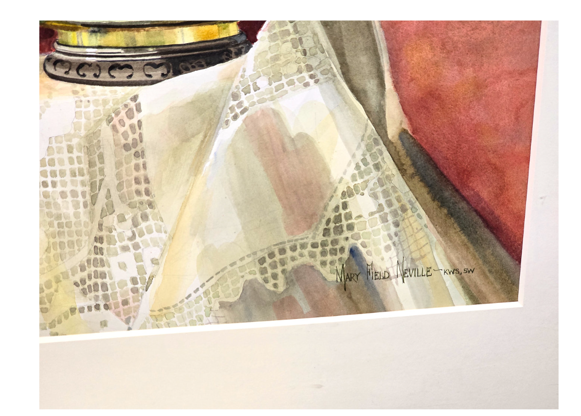 Brass Magnolia Painting Signed by Artist