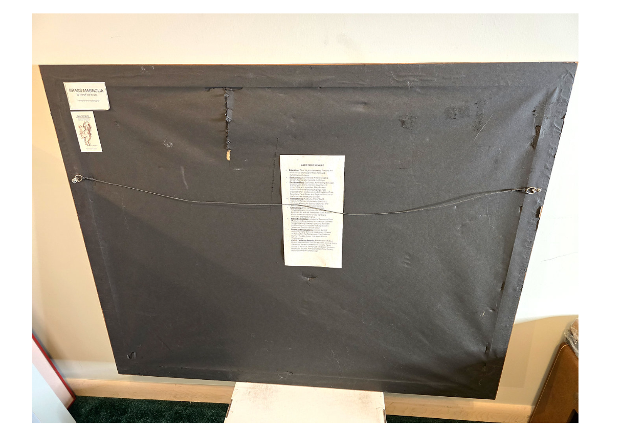 Brass Magnolia Painting Signed by Artist